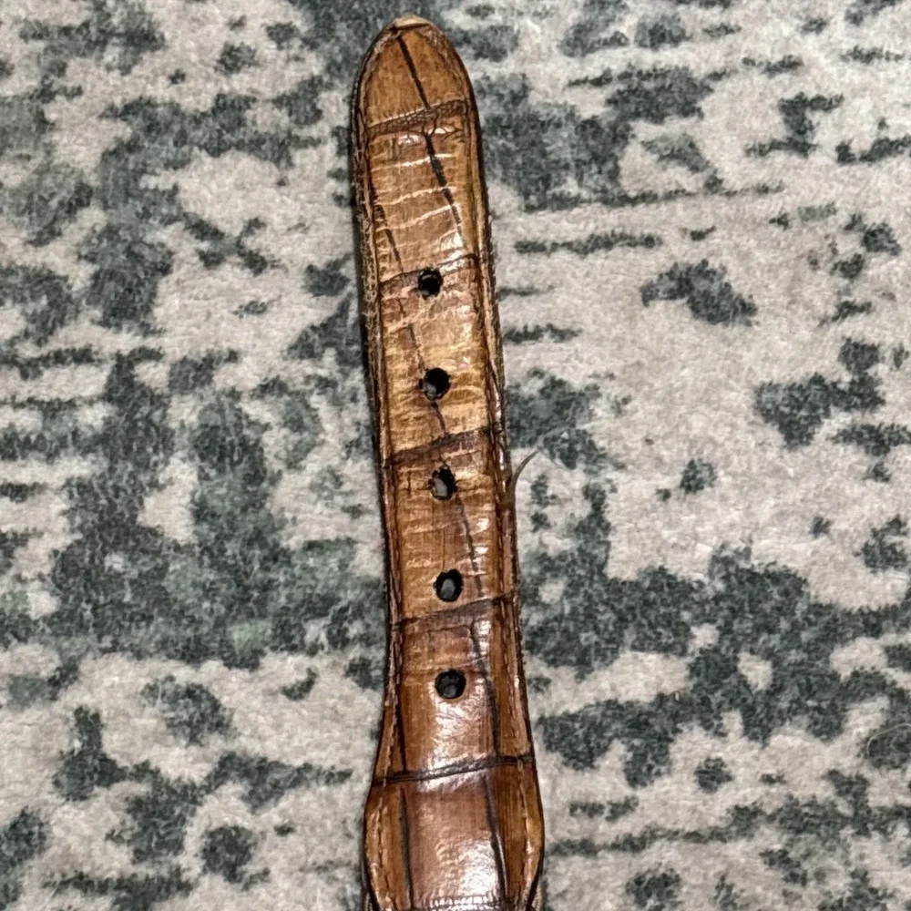 vintage 80s Crocodile Embossed Belt‎ Braided Stretch USA Size 40